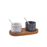 GenWare Marble Salt & Pepper Pot Set 20x10cm